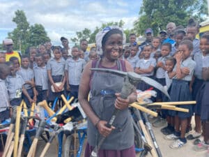 Local farmer recieves new tools.