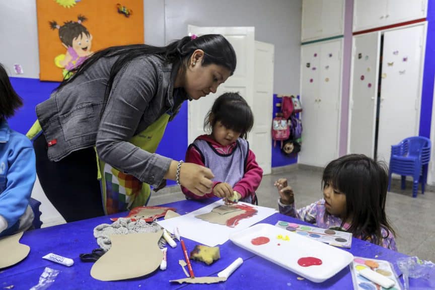 Toba children at school in Argentina